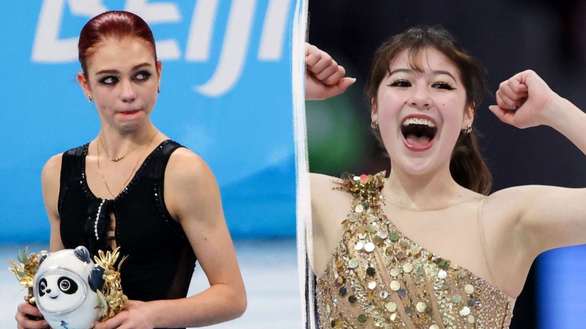 Anna Scherbakova and Alysa Liu at their respective Olympics. 