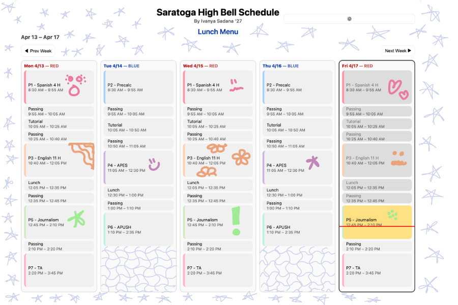 A sample calendar within the website, which took about two minutes to set up.