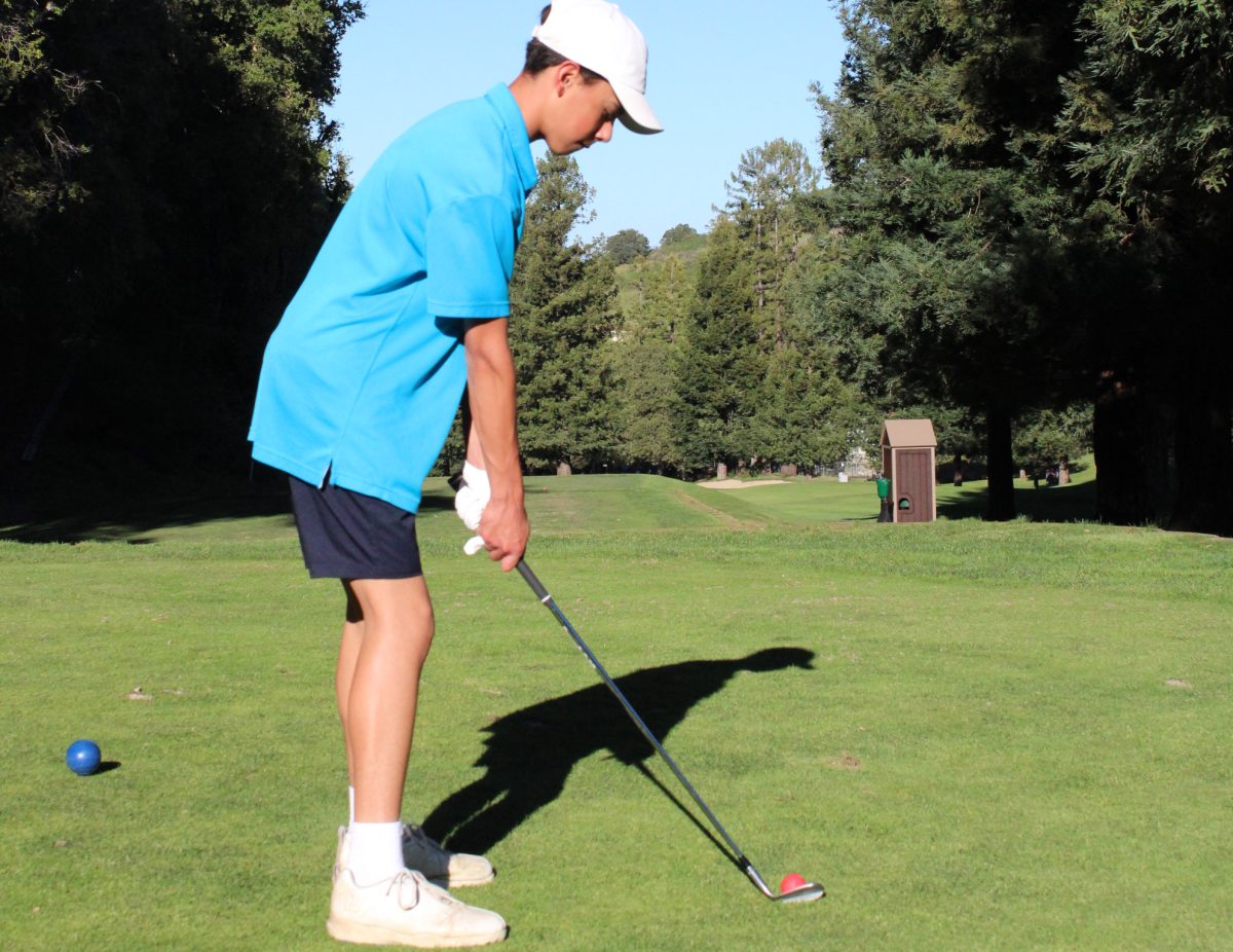 Freshman golfer James D'Anna tees off during a practice round earlier this spring.