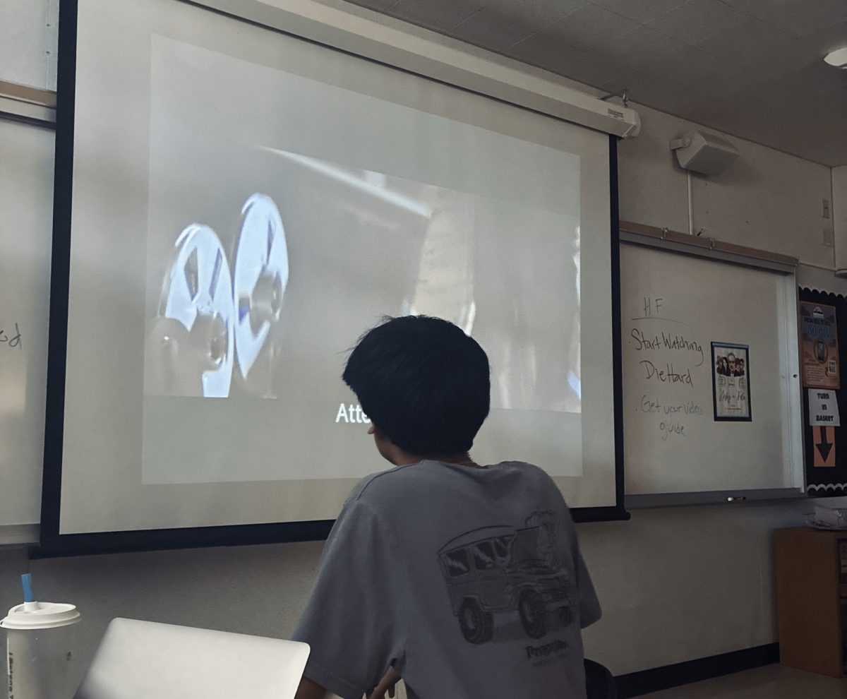  Courtesy of Vihaan Bhaduri
Gupta watching a movie during History and Film.