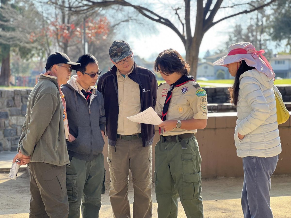  Courtesy of Austin Zhao
Sophomore Austin Zhao recaps the Boy Scouts introductory patrol meeting to his members’ parents