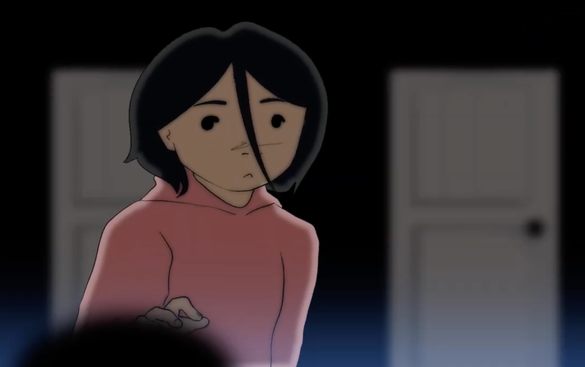  Courtesy of Vianna Dong
A still from Vianna Dong’s animation “Naivety” depicts her past self opening a door.