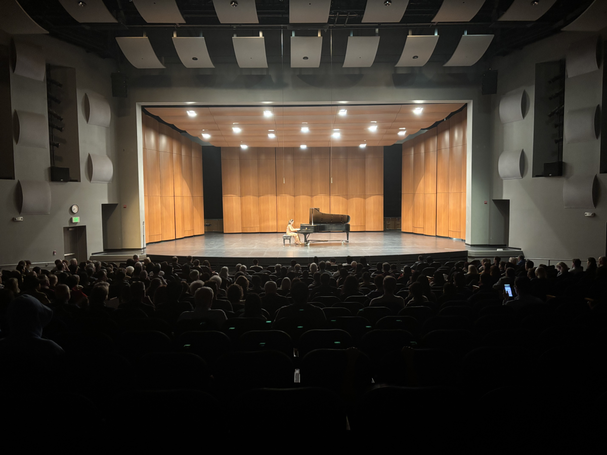 The concert saw high interest as nearly all of the 569 seats were filled on Sunday evening.