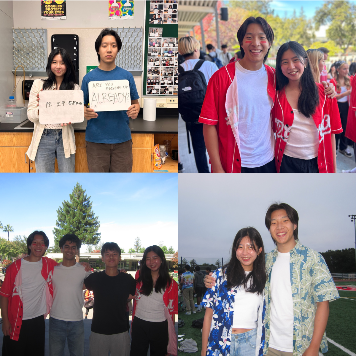 From fourth period AP Chemistry (top left) to senior sunrise (bottom right) to senior quad day, the two of us have seen each other through it all.